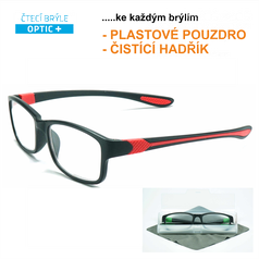 OPTIC+ Excellent, dioptrické čtecí brýle, červené
